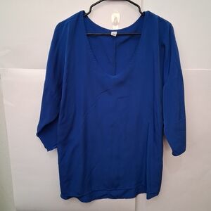 OLD NAVY Royal Blue V-Neck Blouse Size XL